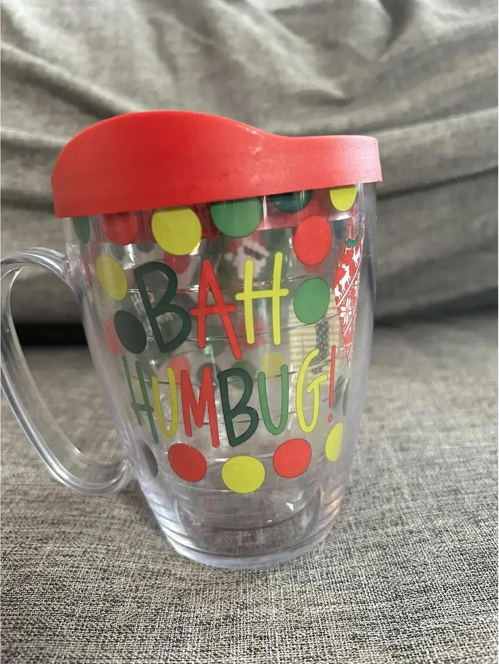 Tervis Bah Humbug 16oz Coffee Mug Cup With Handle Ugly Sweater